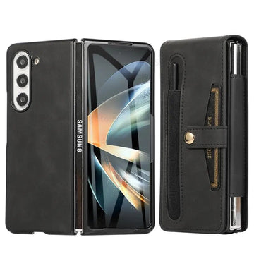 Leather Magnetic Flip Card Wallet Phone Case with Pen For Samsung Z Fold 5