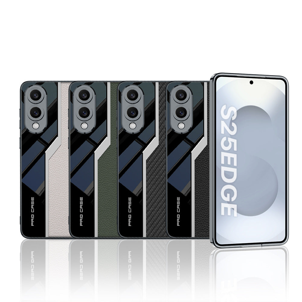 Super Running Ultra-thin Plain Electroplating Leather Phone Case For Samsung Galaxy S25 Edge
