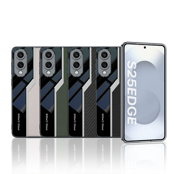 Super Running Ultra-thin Plain Electroplating Leather Phone Case For Samsung Galaxy S25 Edge