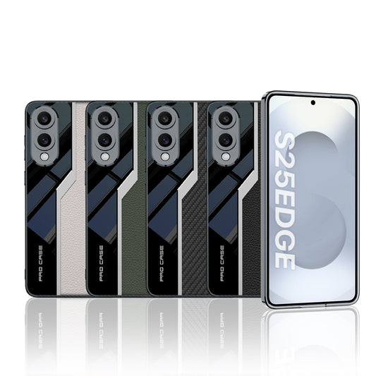 Super Running Ultra-thin Plain Electroplating Leather Phone Case For Samsung Galaxy S25 Edge
