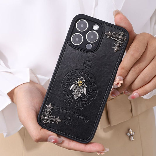 Leather Chrome Hearts Phone Case For IPhone