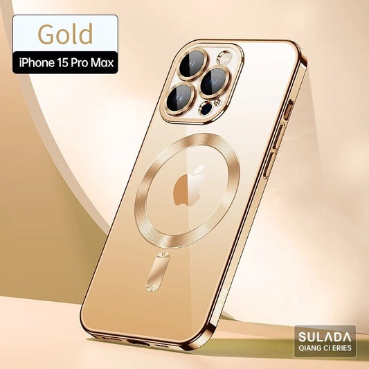 Titanium Magsafe Silicone Phone Case For iPhone