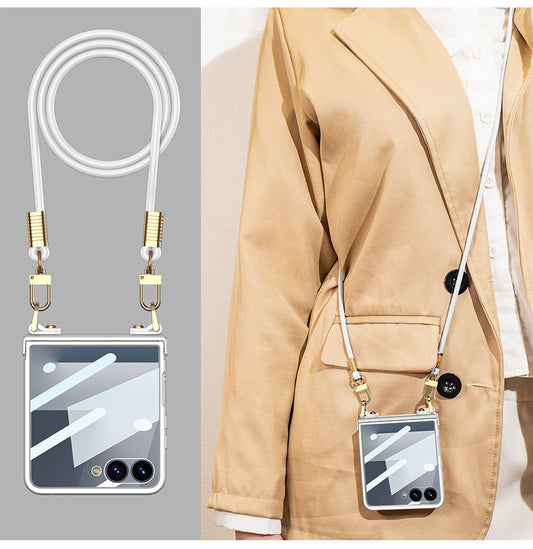 Ultra-thin Hinge Phone Case With Personality Crossbody Strap For Samsung Galaxy Z Flip 7