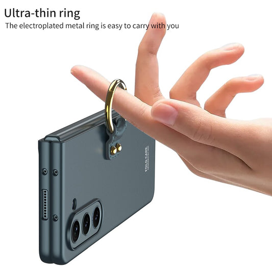 Ultra-thin Matte Hard PC Phone Case with Ring Holder For Samsung Galaxy Z Fold 5