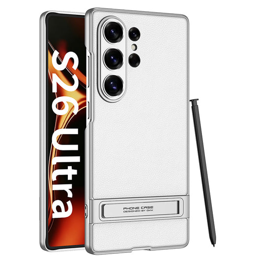 Ultra-thin PU Leather Phone Case With Aluminum Alloy Bracket For Samsung S26