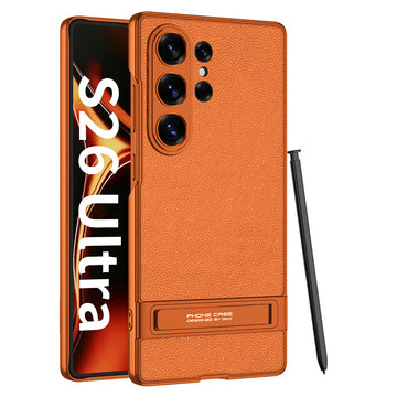 Ultra-thin PU Leather Phone Case With Aluminum Alloy Bracket For Samsung S26