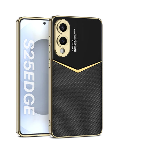 Ultra Thin Electroplated Leather Phone Case for Samsung Galaxy S25Edge