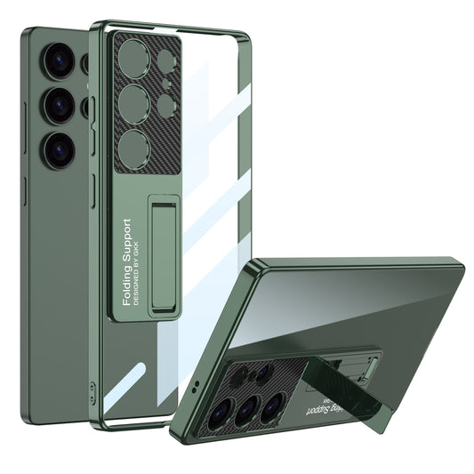 Ultra Thin Electroplated Phantom Clear Phone Case With Kickstand For Samsung Galaxy S25 Ultra