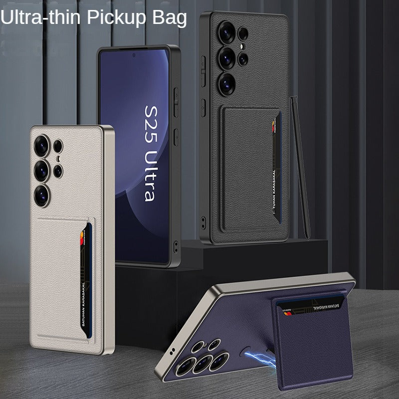 Ultra Thin PU Leather Case With Credict Card Slot  Hold For Samsung Galaxy S25