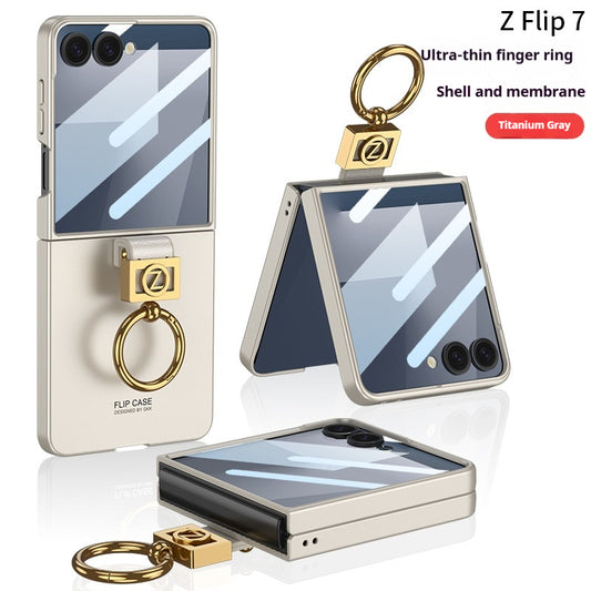 Ultra Thin Shell Membrane Integrated Cases With Exclusive Ring Phone Case For Samsung Galaxy Z Flip 7