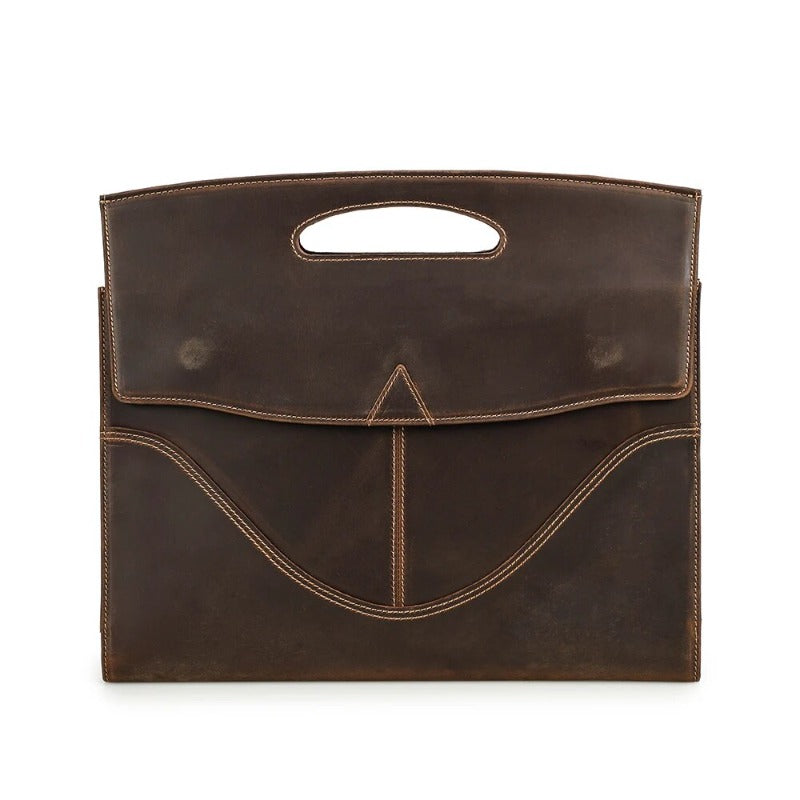 Vintage Genuine Leather Laptop Sleeve Case Men Fashion Casual Office Bag for MacBook