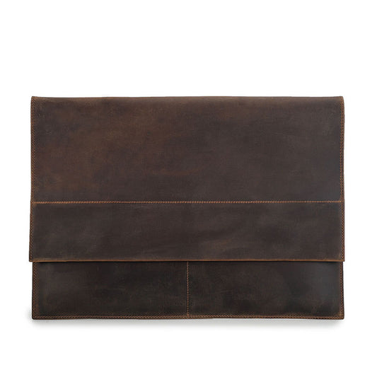 Vintage Leather Laptop Sleeve Cases With Air Tag Slot For Macbook