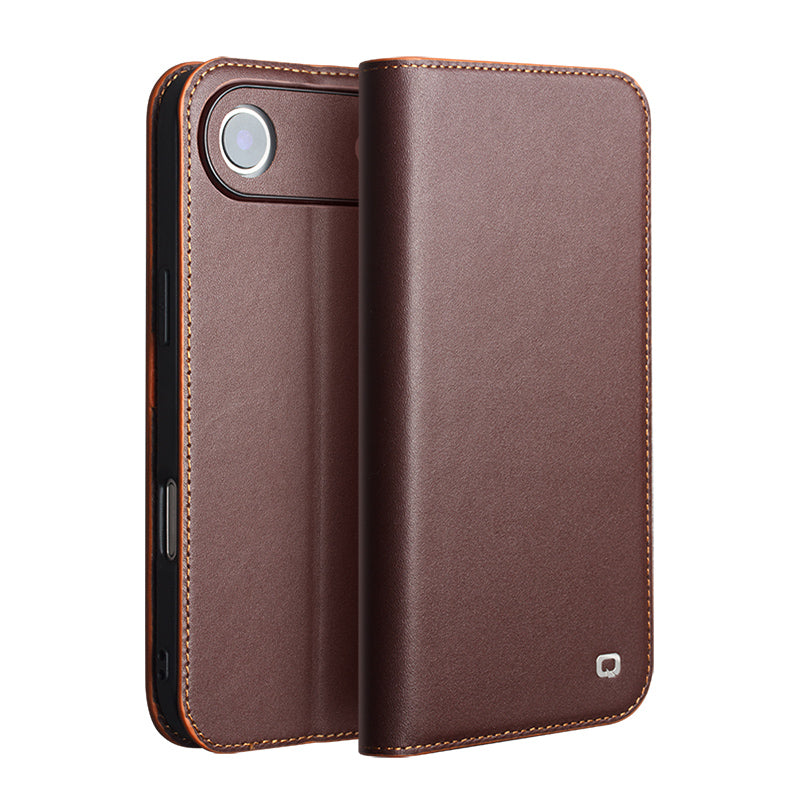 Fashion Cowhide Leather Classic Flip Wallet Phone Case With Card Slots For iPhone