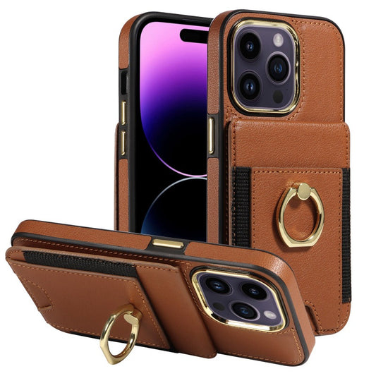 Wallet Phone Case with Card Holder & Ring Stand For iPhone