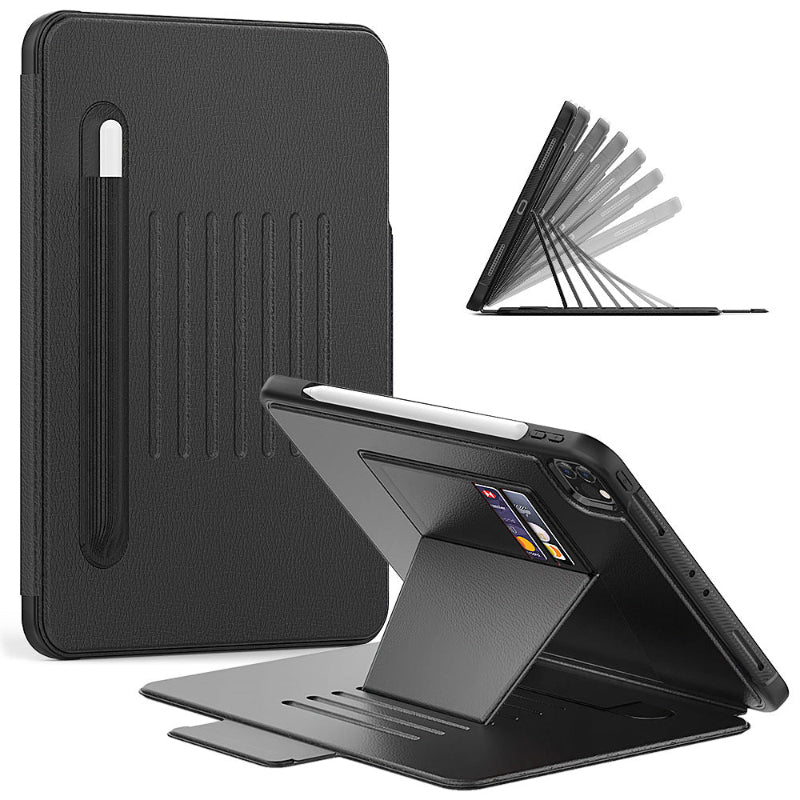 Wallet Pencil Card Slot TPU Portable Auto Sleep Smart MagneticTablet Case With Stand