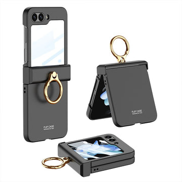 Shockproof Matte Hard PC Phone Case With Ring Holder For Samsung Galaxy Z Flip