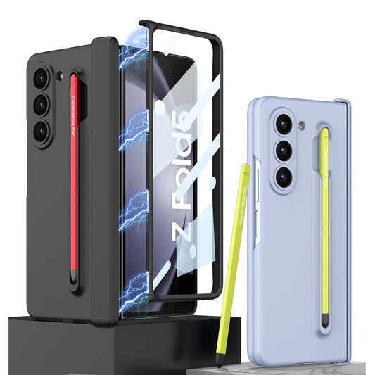 Magnetic Hinge Phone Case With Touch Pen For Samsung Galaxy Z Fold 5