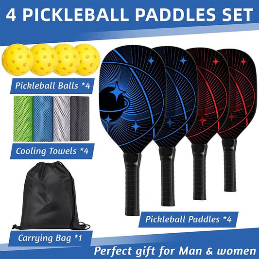 Wood Pickleball Paddles Set for Women Men Beginners