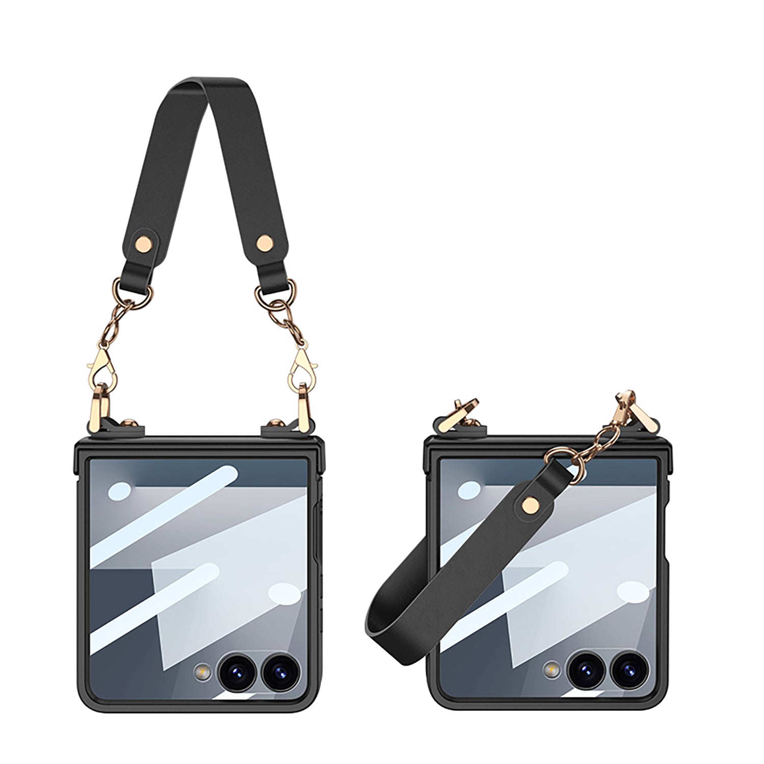 Wrist Strap Hinge Phone Case With  Shell Film Screen  For Samsung Galaxy Flip 7