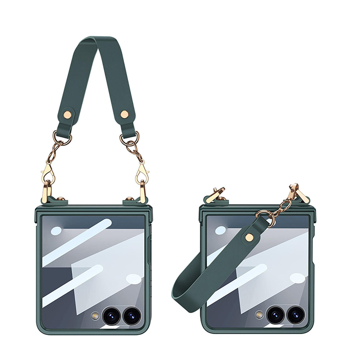 Wrist Strap Hinge Phone Case With  Shell Film Screen  For Samsung Galaxy Flip 7