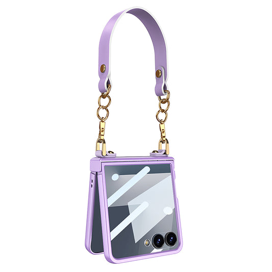 Wrist Strap Hinge Phone Case With  Shell Film Screen  For Samsung Galaxy Flip 7