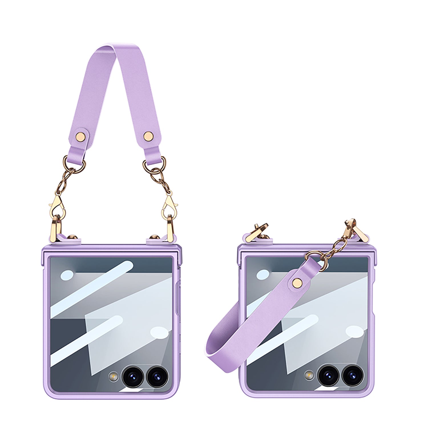 Wrist Strap Hinge Phone Case With  Shell Film Screen  For Samsung Galaxy Flip 7