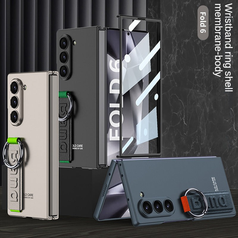 Wristband Ring Shell Membrane-body Phone Case For Samsung Galaxy Z Fold76