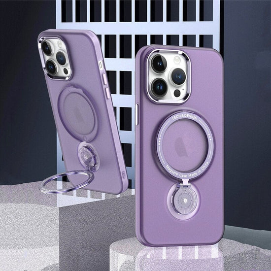 Multifunction Magnetic Wireless Charge Case With 360 Rotation Stand For iPhone 14 13 Pro Max Plus For Magsafe TPU PC Metal Stand Cover Skin