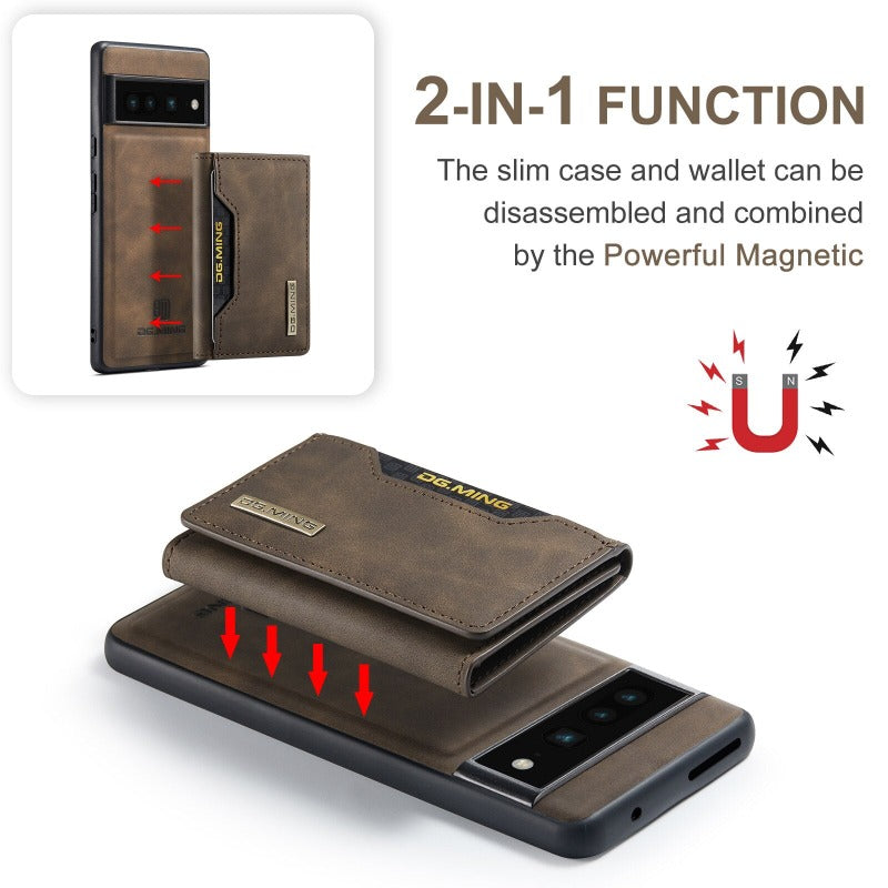 Luxury Detachable Magnetic Leather Wallet Case Card Holder Phone Stand For Google Pixel 7 Pro Magnet Book Flip Cover Purse Bags