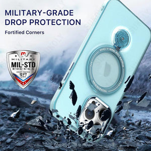 Multifunction Magnetic Wireless Charge Case With 360 Rotation Stand For iPhone 14 13 Pro Max Plus For Magsafe TPU PC Metal Stand Cover Skin