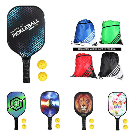Lightweight Carbon Fibre Pickleball Paddle Set Pickle Ball Racket 1 Paddles with 4 Balls