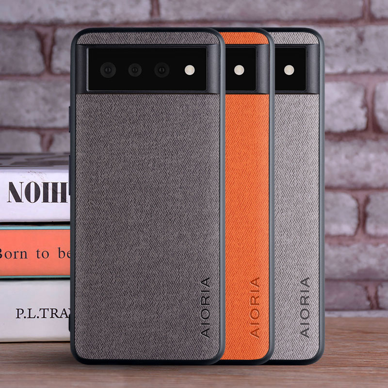Case for Google Pixel 7 6 Pro 6A Coque Luxury Textile Leather Skin Soft TPU Hard Phone Cover For Google Pixel 7 6 Case