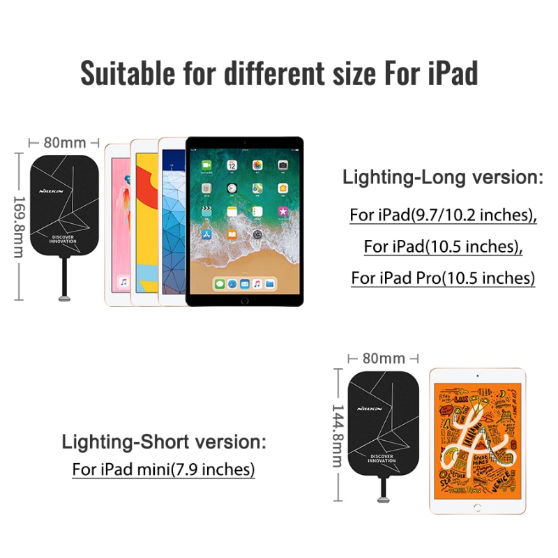 For iPad Wireless Charging Receiver, Nillkin Magic Tag X Qi Wireless Charger Receiver Chip for iPad 10.2 / 9.7 for iPad Pro 10.5