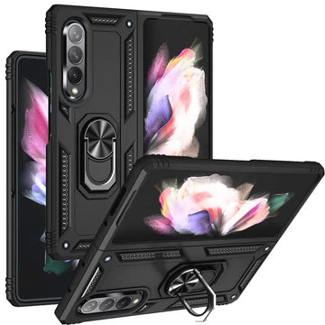 Armor Magnetic Folding Ultra Thin Bumper Phone Case With Holder For Samsung Galaxy Z Fold