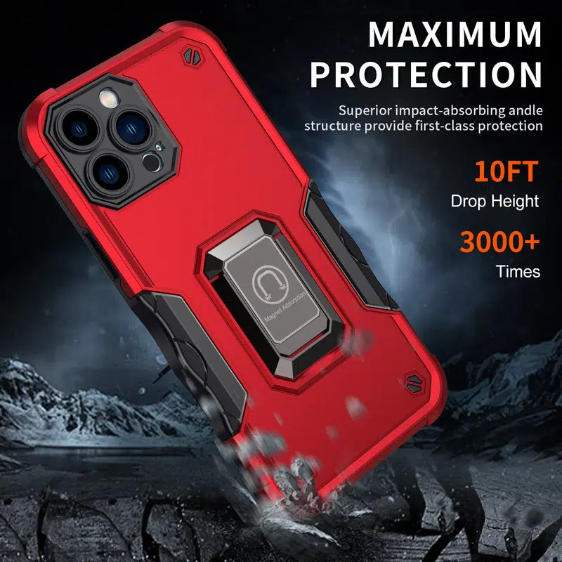 Luxury Armor With Ring Car Holder Cover For iPhone 14 13 12 Pro Max 12 Mini Case Camera Protection Shockproof Phone Case Coque Fundas For iPhone 14 13 12