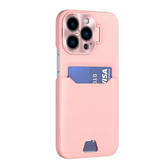 Luxury Leather Phone Case With Card Slot Invisible Bracket For iPhone