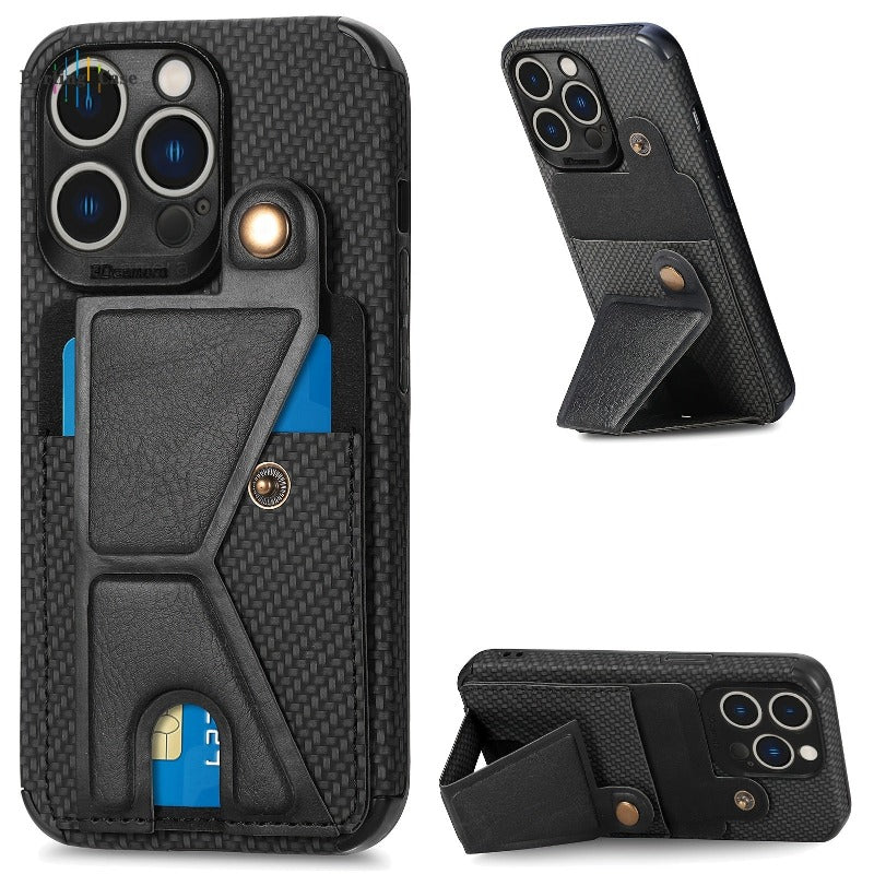 Luxury Card Holder Wallet Leather Case for iPhone 11 12 13 14 Pro Max Card Holder Magnetic Cover Leather Wallet Card Holder case