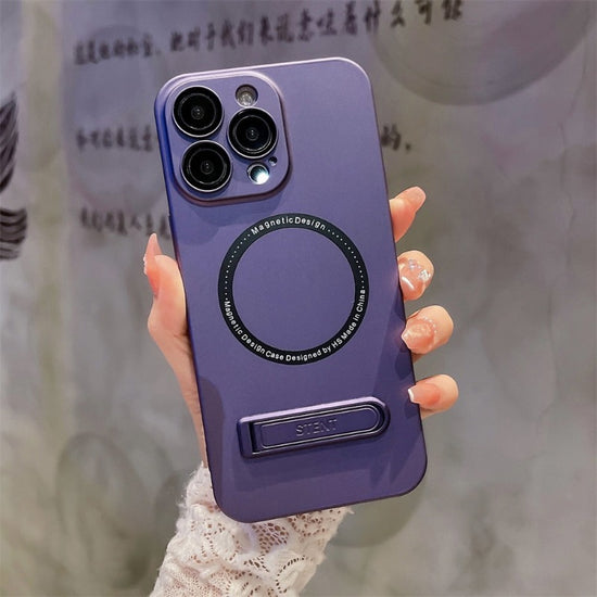 Phone Case For iPhone 13 12 14 Pro Max 14Plus Luxury For Magsafe Magnetic Wireless Charging Invisible Stand Shockproof Cover
