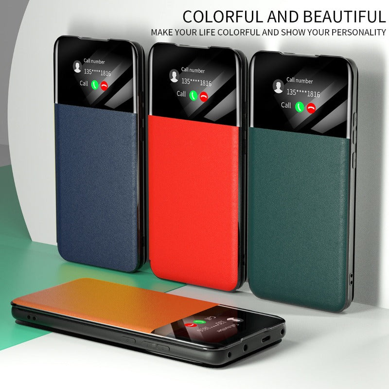 Smart Window View Leather Flip Case For Samsung Galaxy S23 S22 S21Ultra Plus S23 S22 S21Cover