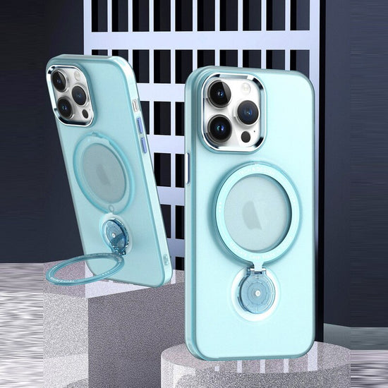 Multifunction Magnetic Wireless Charge Case With 360 Rotation Stand For iPhone 14 13 Pro Max Plus For Magsafe TPU PC Metal Stand Cover Skin