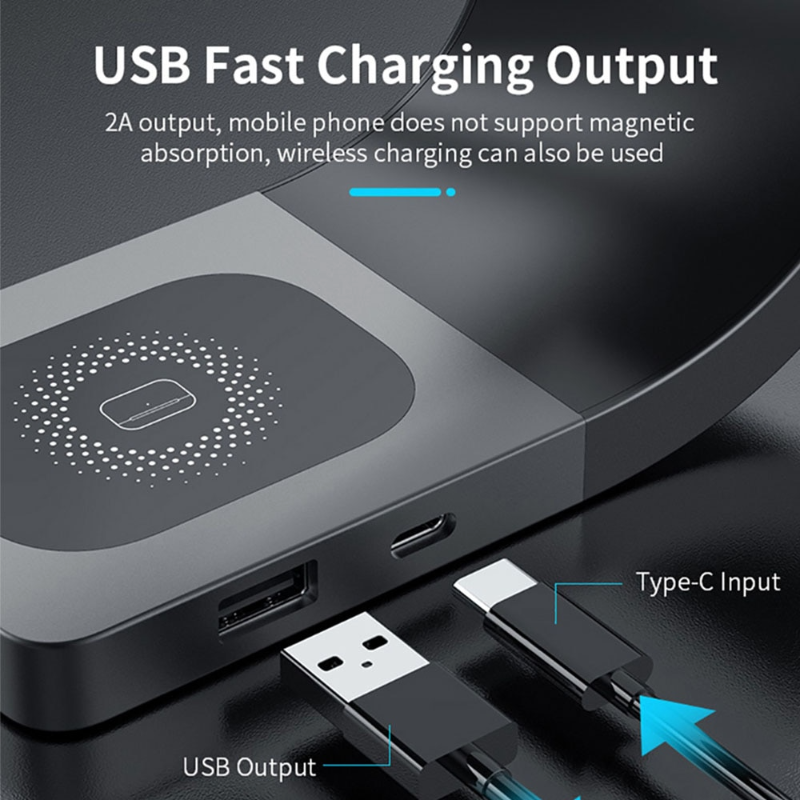 15W Fast Magnetic Wireless Charging Holder For iPhone 14 14Pro For iPhone 13 13Pro 12Pro Max 4 in 1 For Airpods Pro iWatch