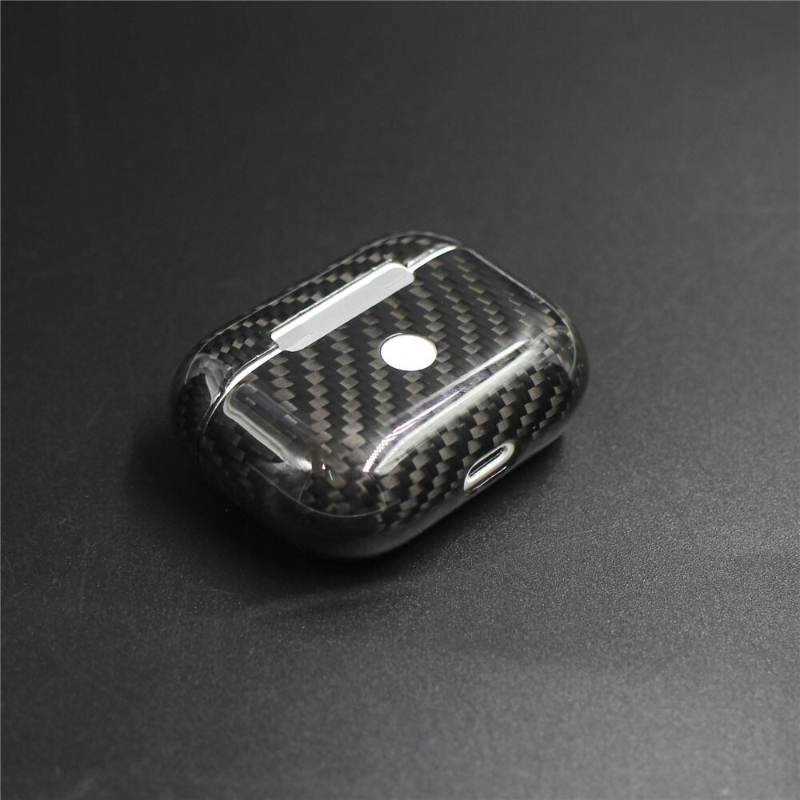 Carbon Fiber Earphone Case Cover For Apple AirPods Pro & 3 Case Real Carbon Fiber LED Wireless Earphone Charging Box Hard Case