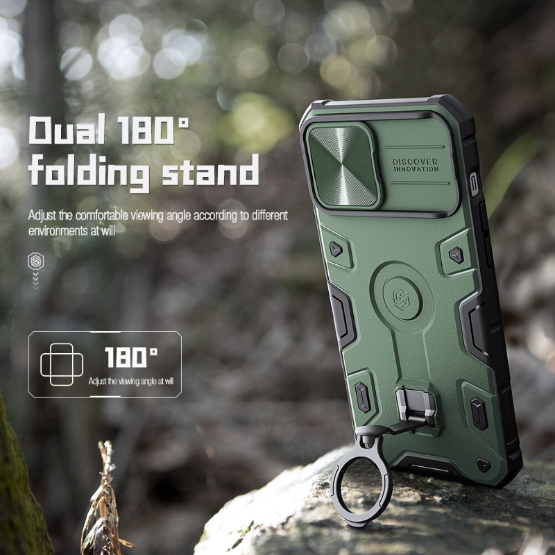 For iPhone 13 Pro Max Case For iPhone 14 Pro Max NILLKIN CamShield Armor Pro Magnetic Case Slide Camera Case With Ring Kickstand
