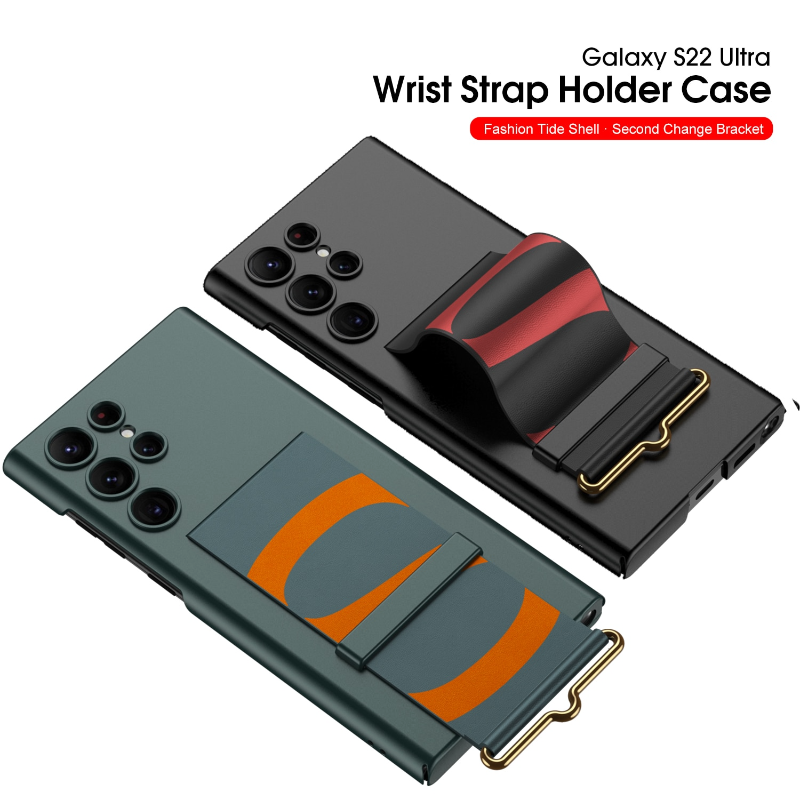 For Samsung Galaxy S22 Ultra Case Wrist Strap Holder Case For Samsung S22 Plus Ultra Thin Shockproof Soft Back Cover Accessories