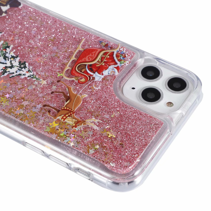 Merry Christmas Phone Case For iPhone 14 12 11 13 SE Pro Max 14 Plus Dynamic Quicksand Glitter Back Cover