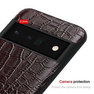 Phone Case for Google Pixel 7 6 Pro 6A 6 Luxury Genuine Cowhide Leather 360 Full Protective Back Cover LANGSIDI