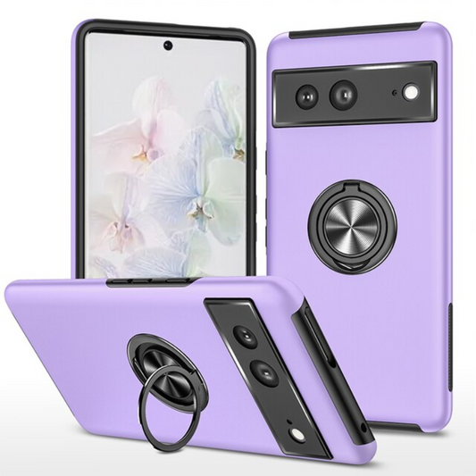 Luxury TPU + Hard PC With Stand Ring Magnet Shockproof Armor Protect Back Cover Case for Google Pixel 7 Pro
