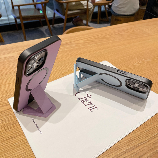 Luxury Leather Stand Holder Case for iPhone 14 Plus Pro Max for Magsafe Magnetic Wireless Charging iPhone14 13 12 Shockproof Cover