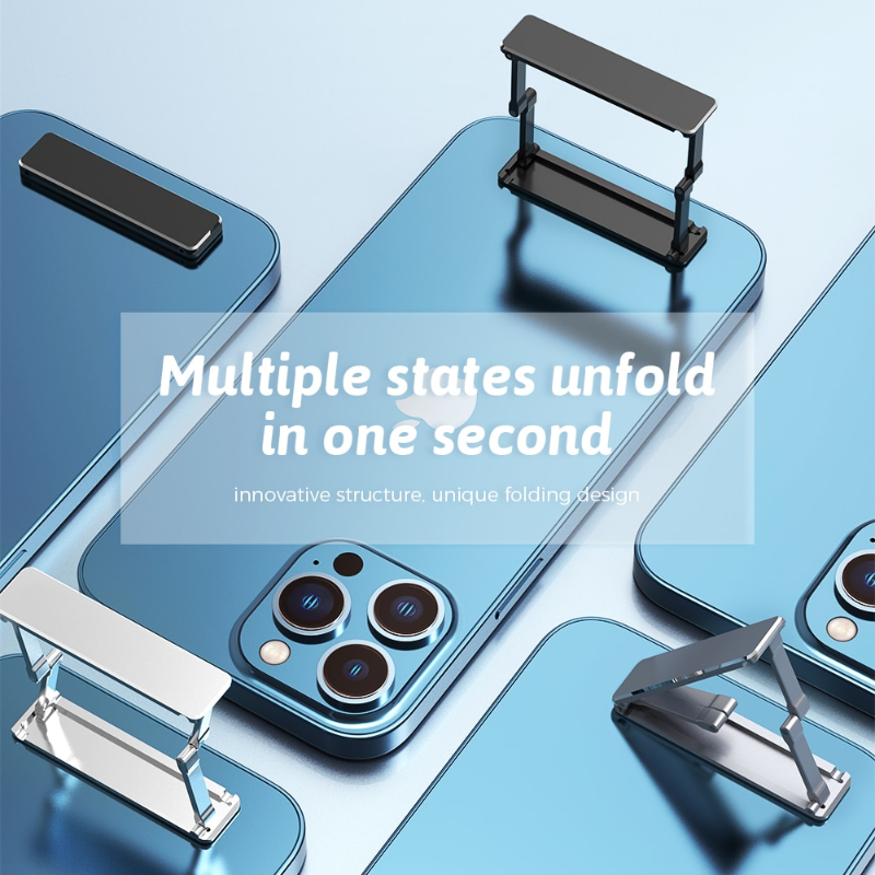 Mini Aluminum Alloy Phone Holder Metal Folding Phone Holder Invisible Foldable Mobile Phone Stand Holder Widely Universal Holder