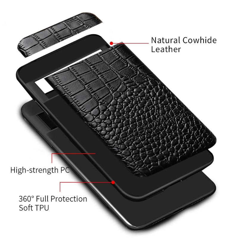 Phone Case for Google Pixel 7 6 Pro 6A 6 Luxury Genuine Cowhide Leather 360 Full Protective Back Cover LANGSIDI